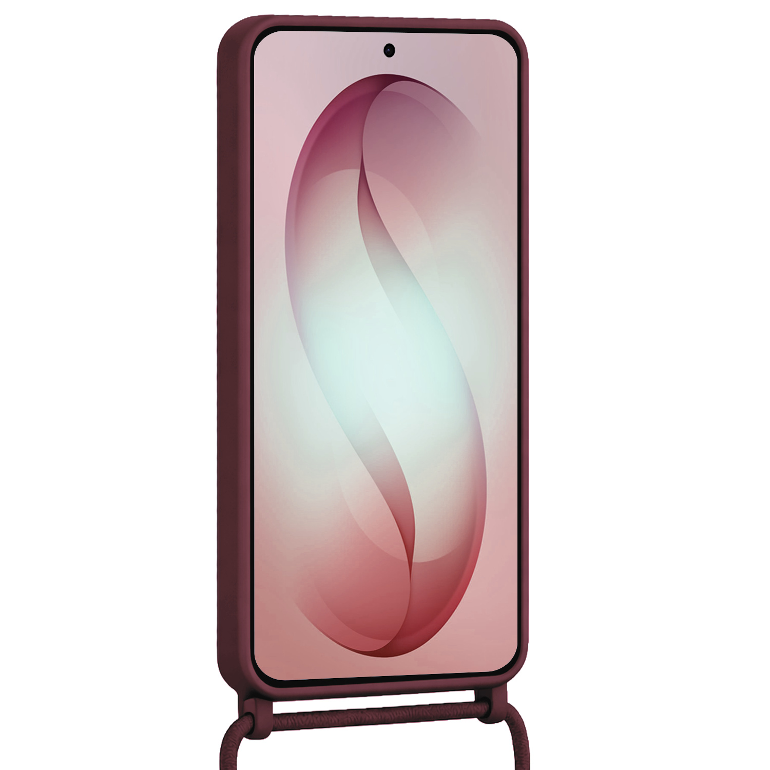 NoXx NoXx Samsung Galaxy S26 Plus Hoesje Pashouder met Koord Met Screenprotector - Aubergine