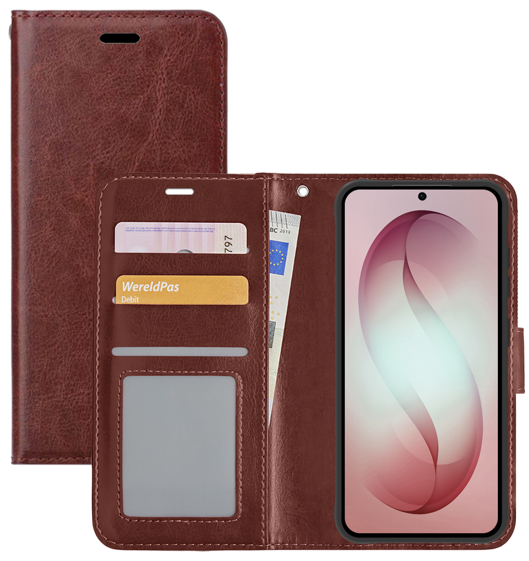 NoXx NoXx Samsung Galaxy S26 Plus Hoesje Bookcase - Bruin