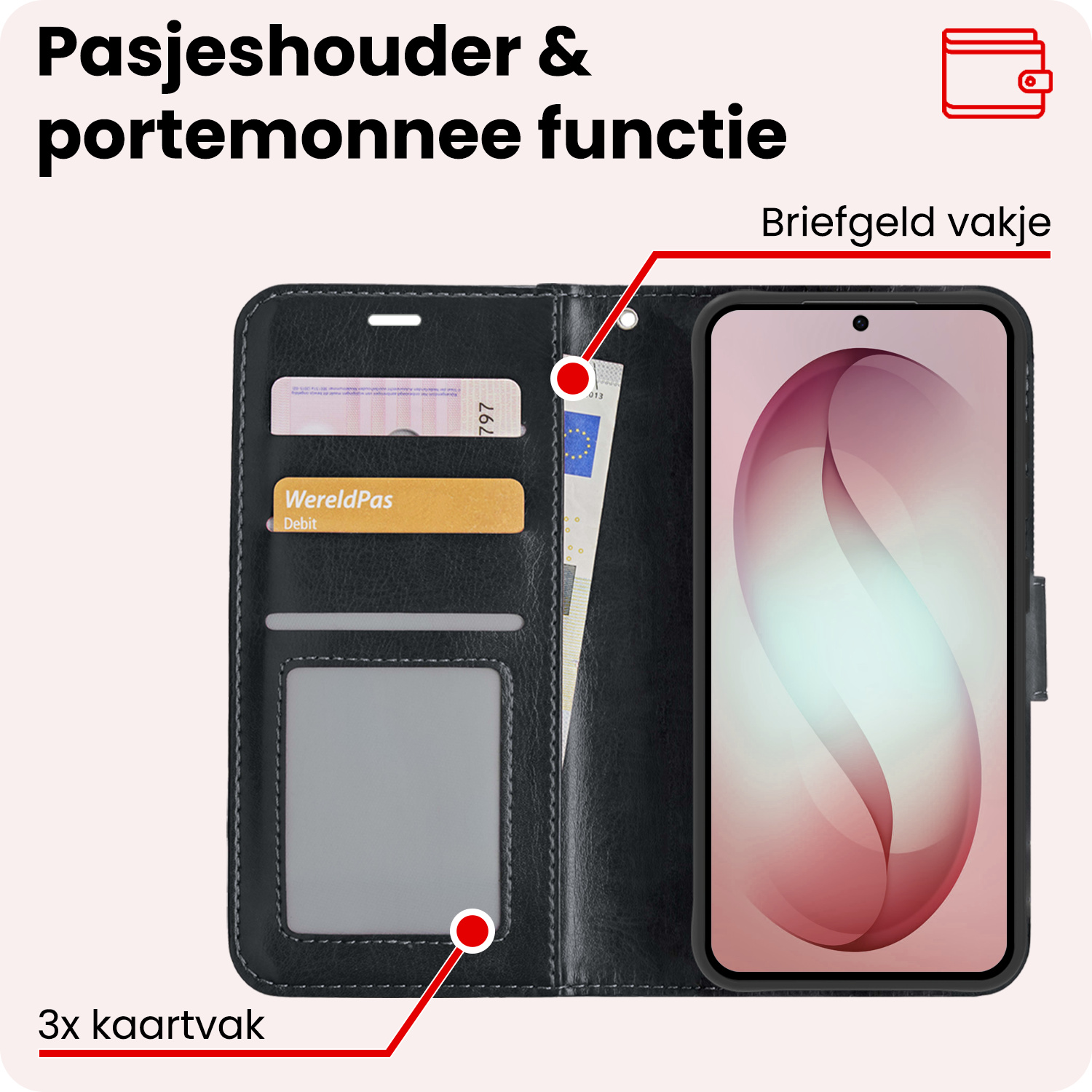 NoXx NoXx Samsung Galaxy S26 Plus Hoesje Bookcase - Zwart