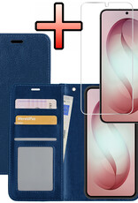 NoXx NoXx Samsung Galaxy S26 Plus Hoesje Bookcase Met Screenprotector - Donkerblauw
