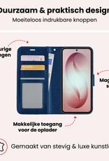 NoXx NoXx Samsung Galaxy S26 Plus Hoesje Bookcase Met Screenprotector - Donkerblauw