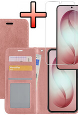 NoXx NoXx Samsung Galaxy S26 Plus Hoesje Bookcase Met Screenprotector - Rose Goud