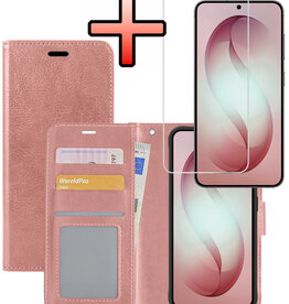 NoXx NoXx Samsung Galaxy S26 Plus Hoesje Bookcase Met Screenprotector - Rose Goud