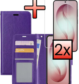 NoXx NoXx Samsung Galaxy S26 Plus Hoesje Bookcase Met 2x Screenprotector - Paars