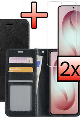 NoXx NoXx Samsung Galaxy S26 Plus Hoesje Bookcase Met 2x Screenprotector - Zwart