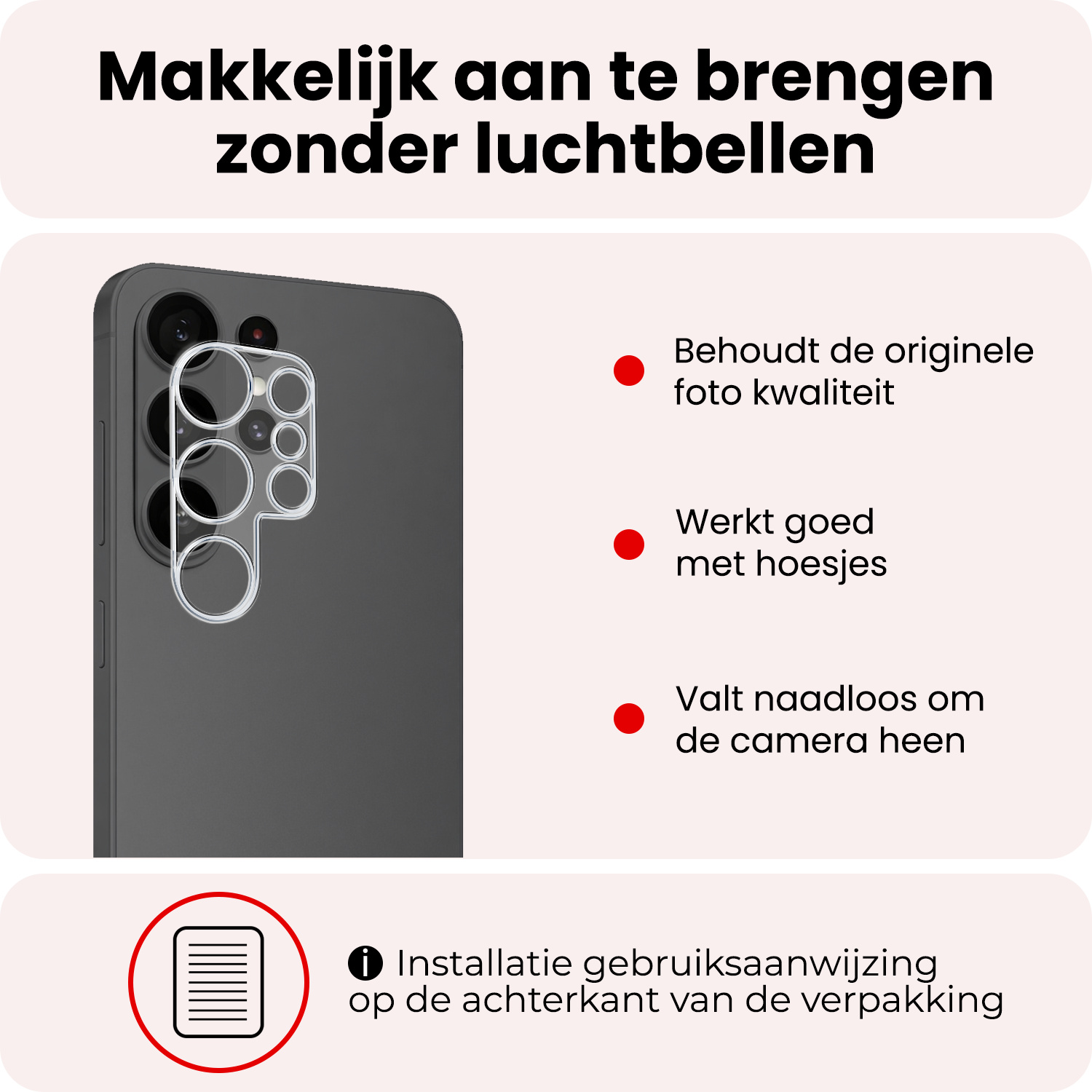 NoXx NoXx Samsung Galaxy S26 Ultra Camera Screenprotector - 3 PACK