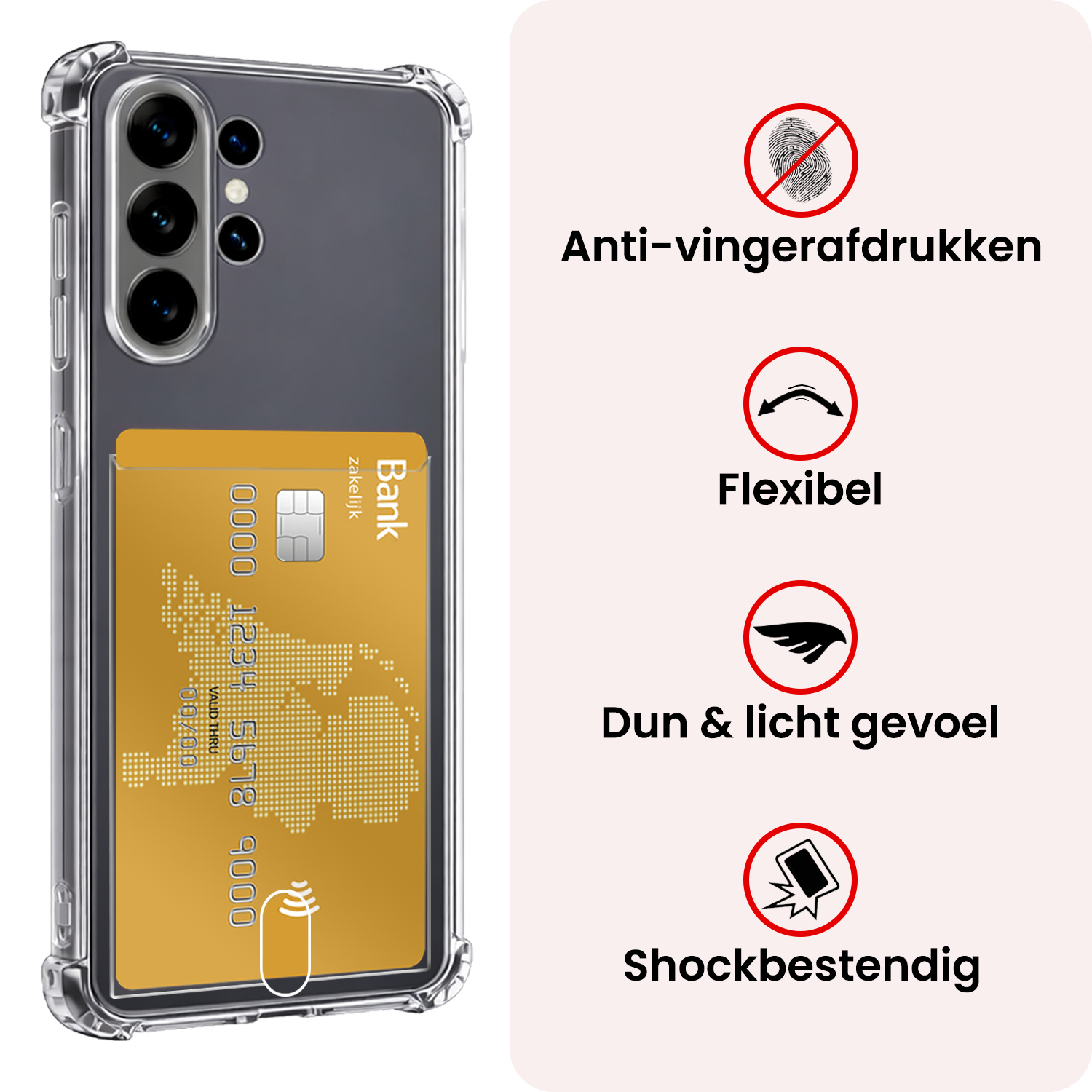 NoXx NoXx Samsung Galaxy S26 Ultra Hoesje Pashouder - 2 PACK