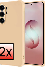 NoXx NoXx Samsung Galaxy S26 Ultra Hoesje Siliconen - Zand - 2 PACK