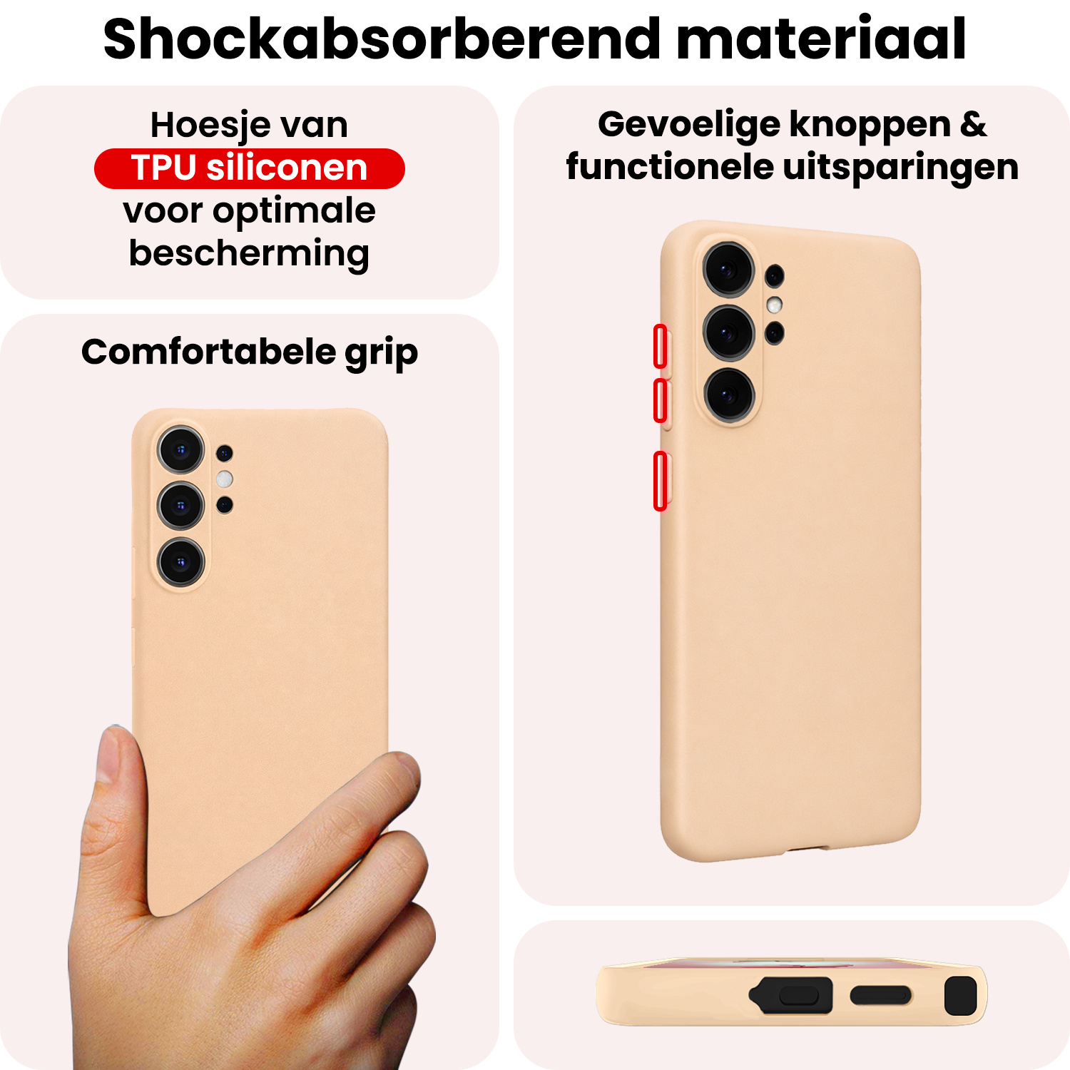 NoXx NoXx Samsung Galaxy S26 Ultra Hoesje Siliconen - Zand - 2 PACK