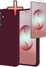 NoXx NoXx Samsung Galaxy S26 Ultra Hoesje Siliconen Met Screenprotector - Aubergine