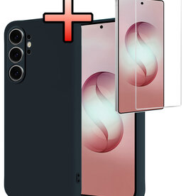 NoXx NoXx Samsung Galaxy S26 Ultra Hoesje Siliconen Met Screenprotector - Donkerblauw