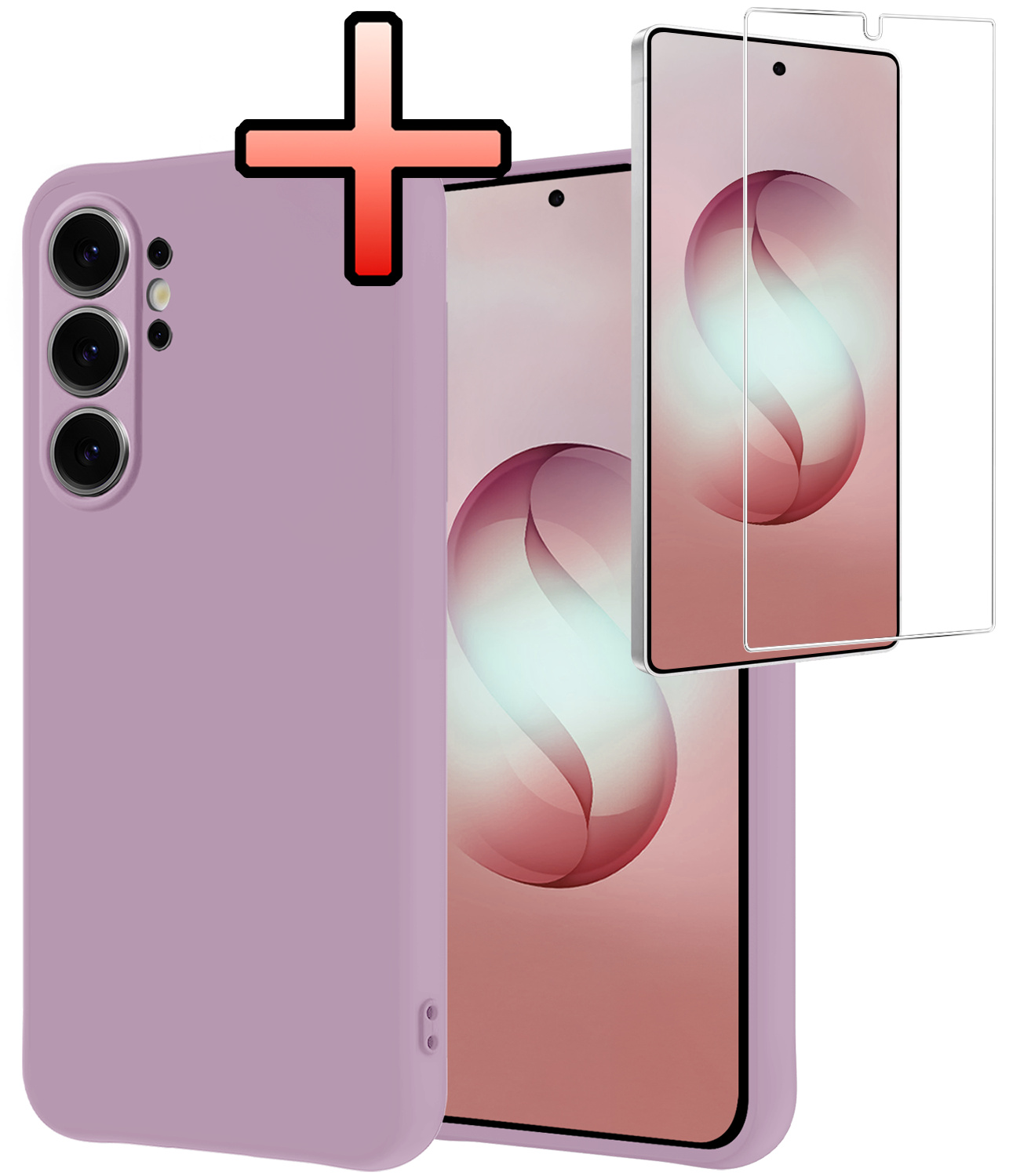 NoXx NoXx Samsung Galaxy S26 Ultra Hoesje Siliconen Met Screenprotector - Lila