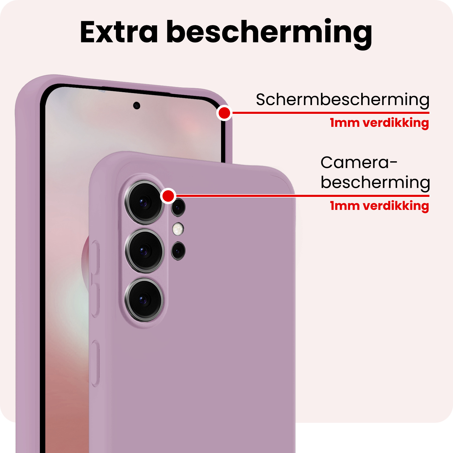 NoXx NoXx Samsung Galaxy S26 Ultra Hoesje Siliconen Met Screenprotector - Lila