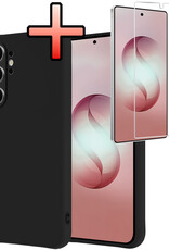 NoXx NoXx Samsung Galaxy S26 Ultra Hoesje Siliconen Met Screenprotector - Zwart