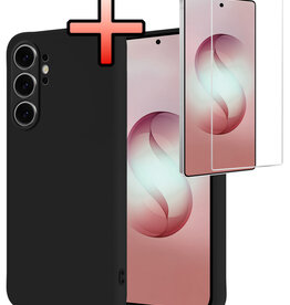 NoXx NoXx Samsung Galaxy S26 Ultra Hoesje Siliconen Met Screenprotector - Zwart