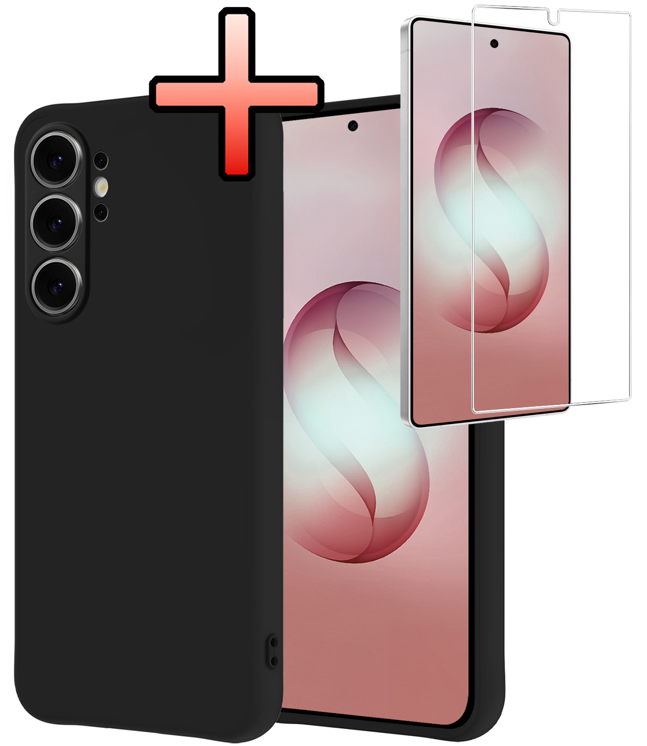 NoXx NoXx Samsung Galaxy S26 Ultra Hoesje Siliconen Met Screenprotector - Zwart