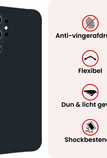 NoXx NoXx Samsung Galaxy S26 Ultra Hoesje Siliconen Met 2x Screenprotector - Donkerblauw