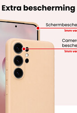 NoXx NoXx Samsung Galaxy S26 Ultra Hoesje Siliconen Met 2x Screenprotector - Zand