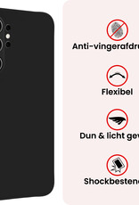 NoXx NoXx Samsung Galaxy S26 Ultra Hoesje Siliconen Met 2x Screenprotector - Zwart