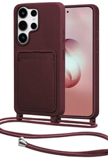 NoXx NoXx Samsung Galaxy S26 Ultra Hoesje Pashouder met Koord - Aubergine