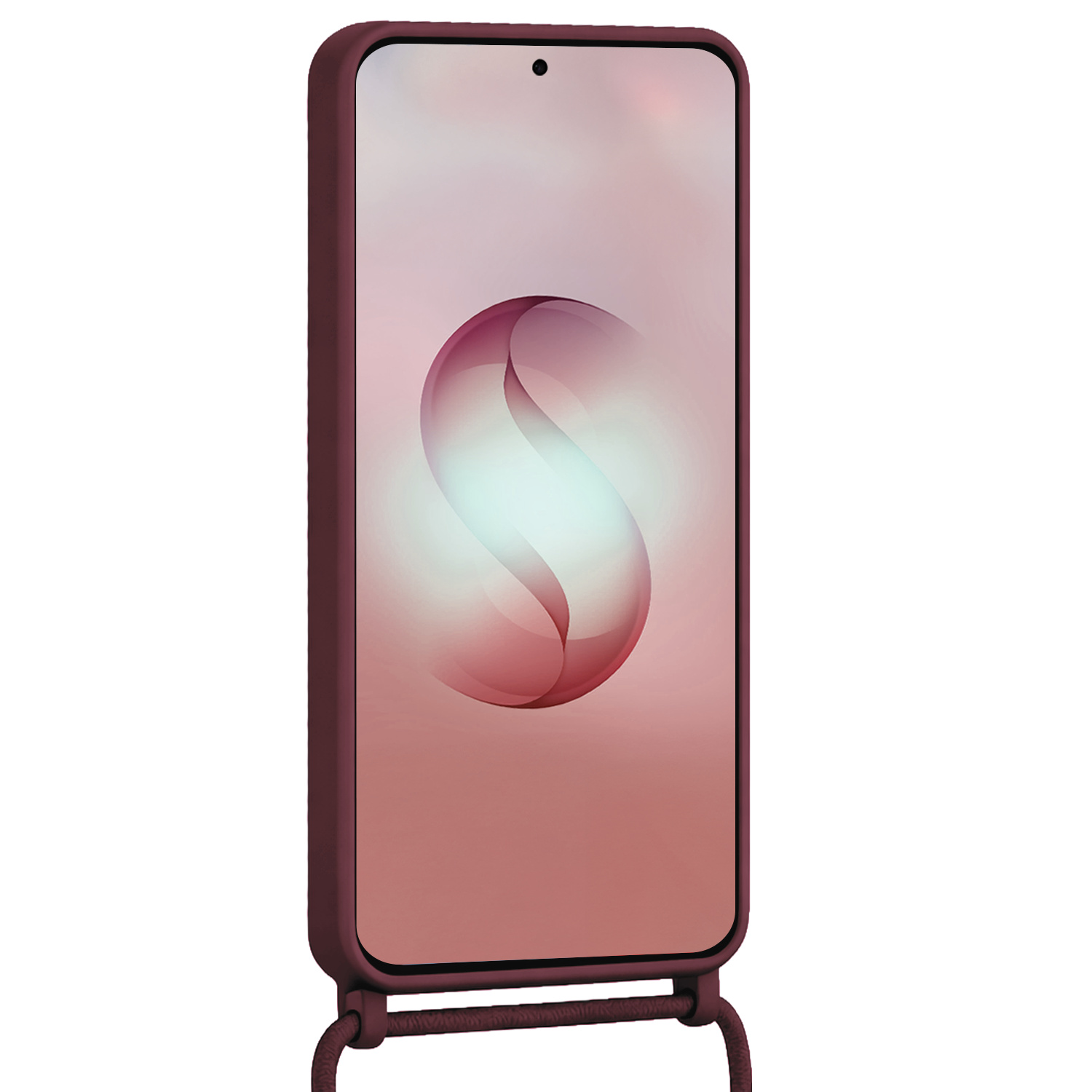 NoXx NoXx Samsung Galaxy S26 Ultra Hoesje Pashouder met Koord Met Screenprotector - Aubergine