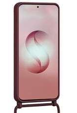NoXx NoXx Samsung Galaxy S26 Ultra Hoesje Pashouder met Koord Met 2x Screenprotector - Aubergine