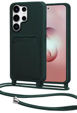 NoXx NoXx Samsung Galaxy S26 Ultra Hoesje Pashouder met Koord - Donkergroen