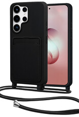 NoXx NoXx Samsung Galaxy S26 Ultra Hoesje Pashouder met Koord - Zwart