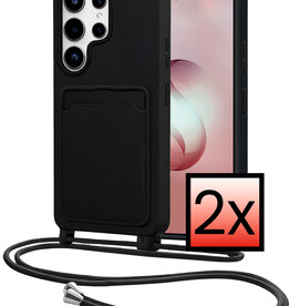NoXx NoXx Samsung Galaxy S26 Ultra Hoesje Pashouder met Koord - Zwart - 2 PACK