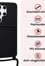 NoXx NoXx Samsung Galaxy S26 Ultra Hoesje Pashouder met Koord - Zwart - 2 PACK