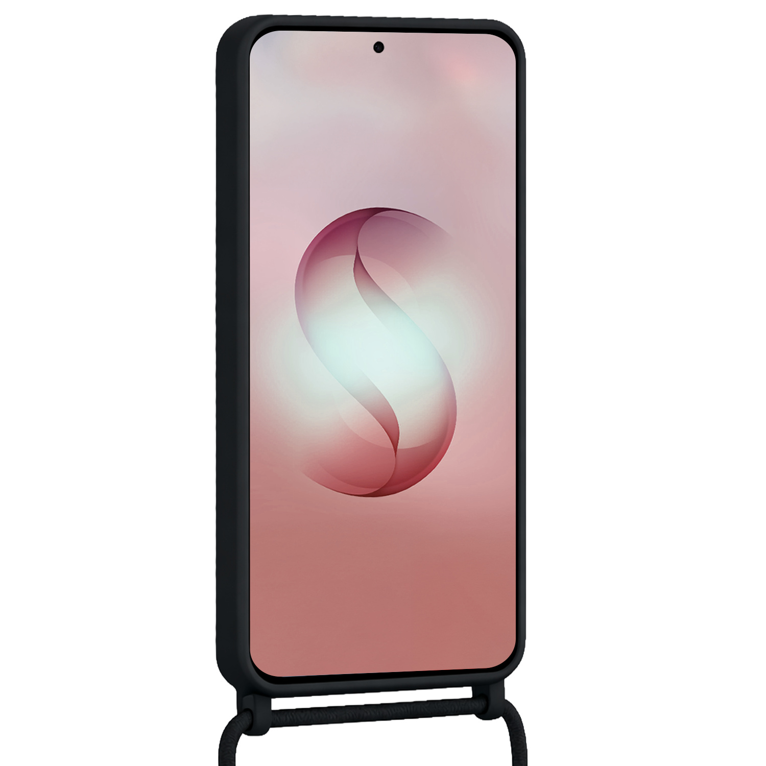 NoXx NoXx Samsung Galaxy S26 Ultra Hoesje Pashouder met Koord Met Screenprotector - Zwart