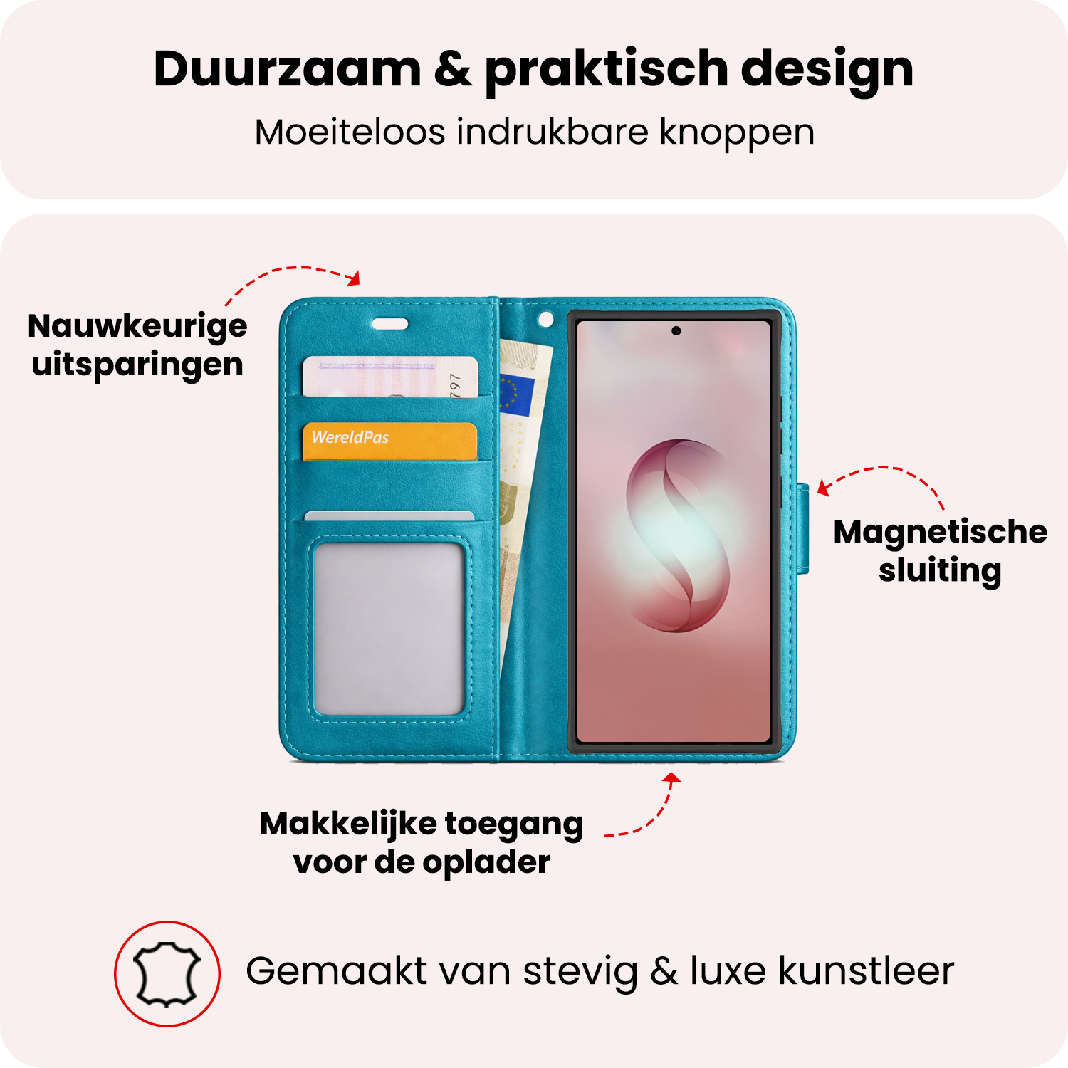 NoXx NoXx Samsung Galaxy S26 Ultra Hoesje Bookcase - Turquoise