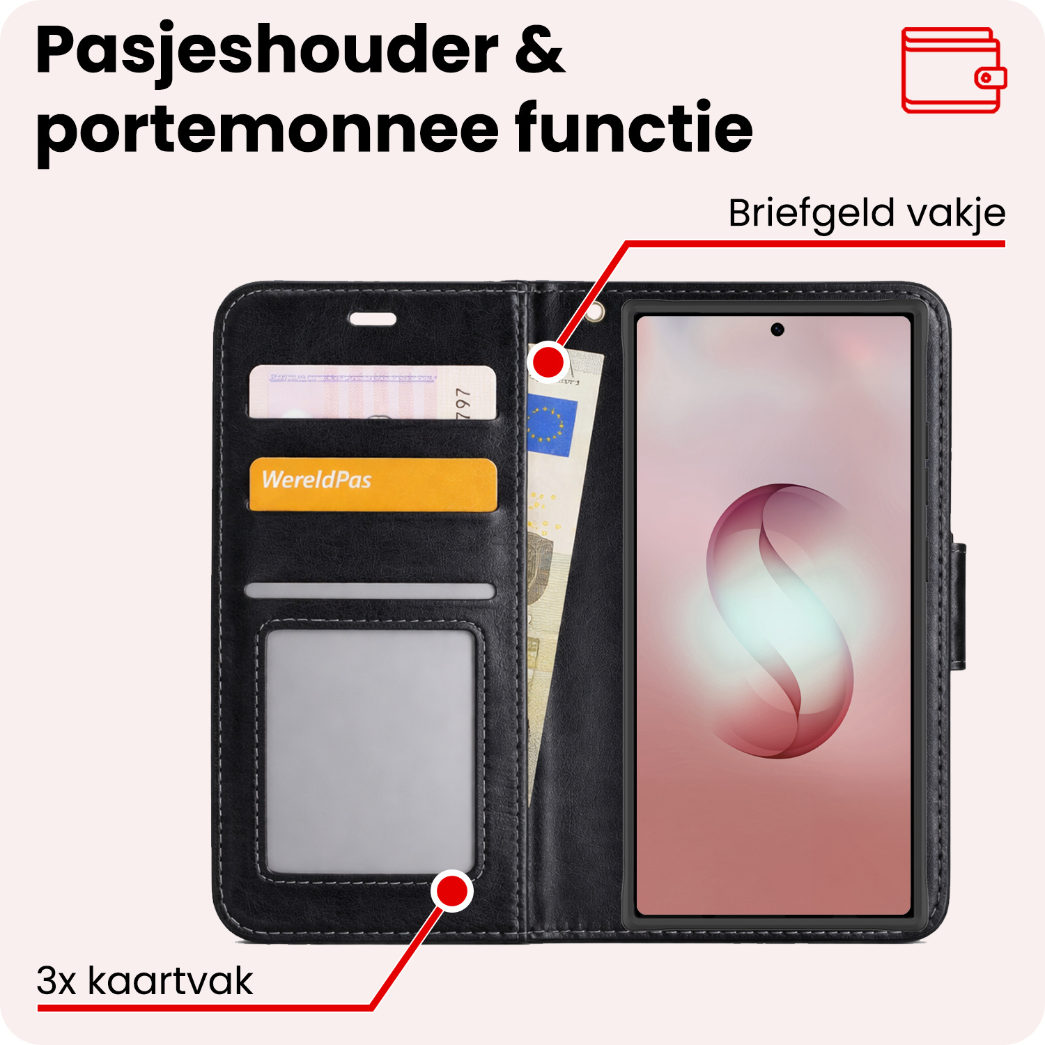 NoXx NoXx Samsung Galaxy S26 Ultra Hoesje Bookcase - Zwart