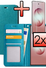 NoXx NoXx Samsung Galaxy S26 Ultra Hoesje Bookcase Met 2x Screenprotector - Turquoise