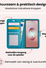 NoXx NoXx Samsung Galaxy S26 Ultra Hoesje Bookcase Met 2x Screenprotector - Turquoise