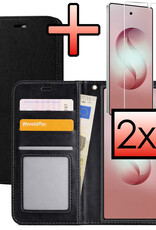 NoXx NoXx Samsung Galaxy S26 Ultra Hoesje Bookcase Met 2x Screenprotector - Zwart