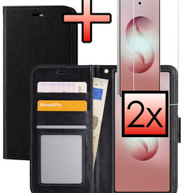 NoXx NoXx Samsung Galaxy S26 Ultra Hoesje Bookcase Met 2x Screenprotector - Zwart