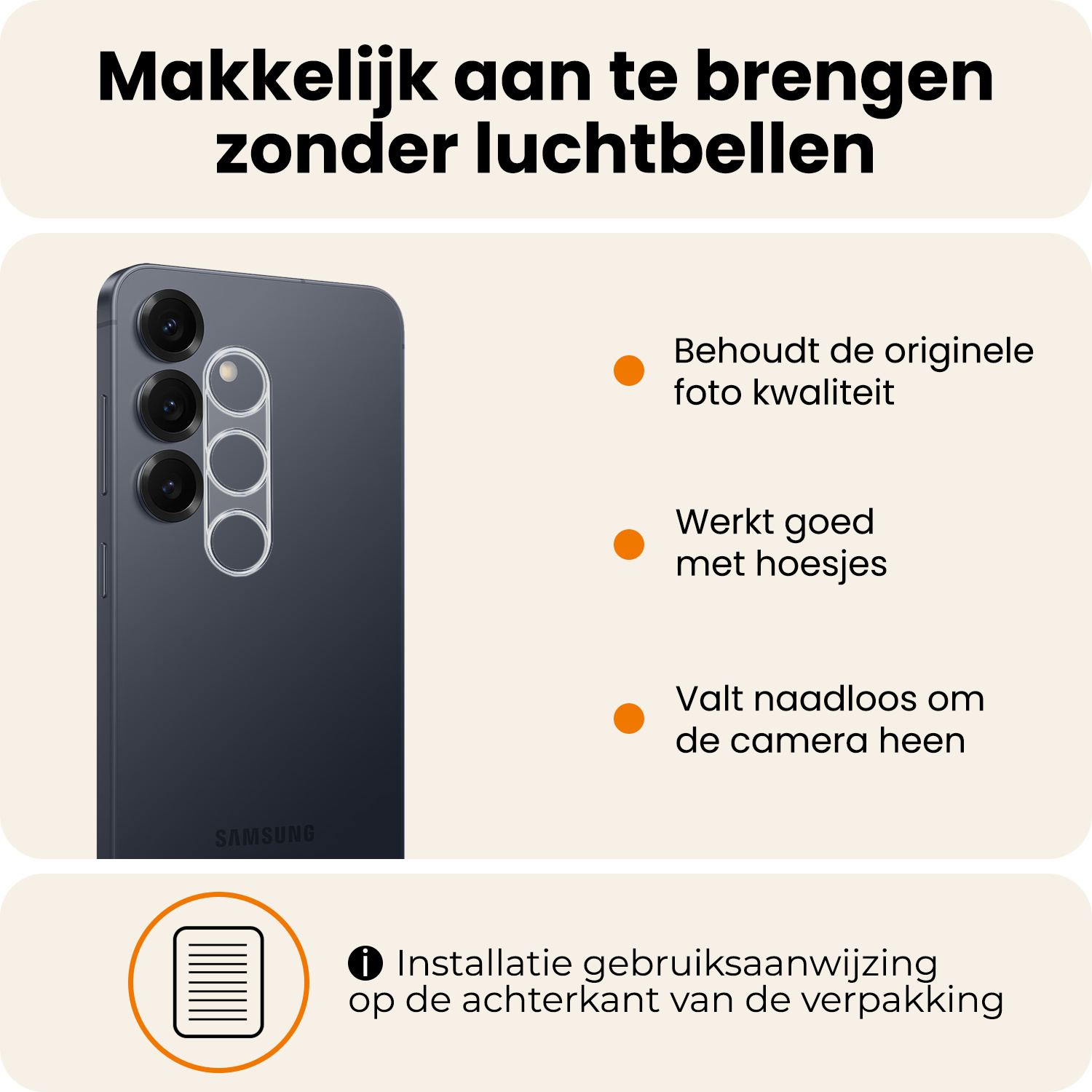 Nomfy Nomfy Samsung Galaxy S26 Camera Screenprotector - 2 PACK