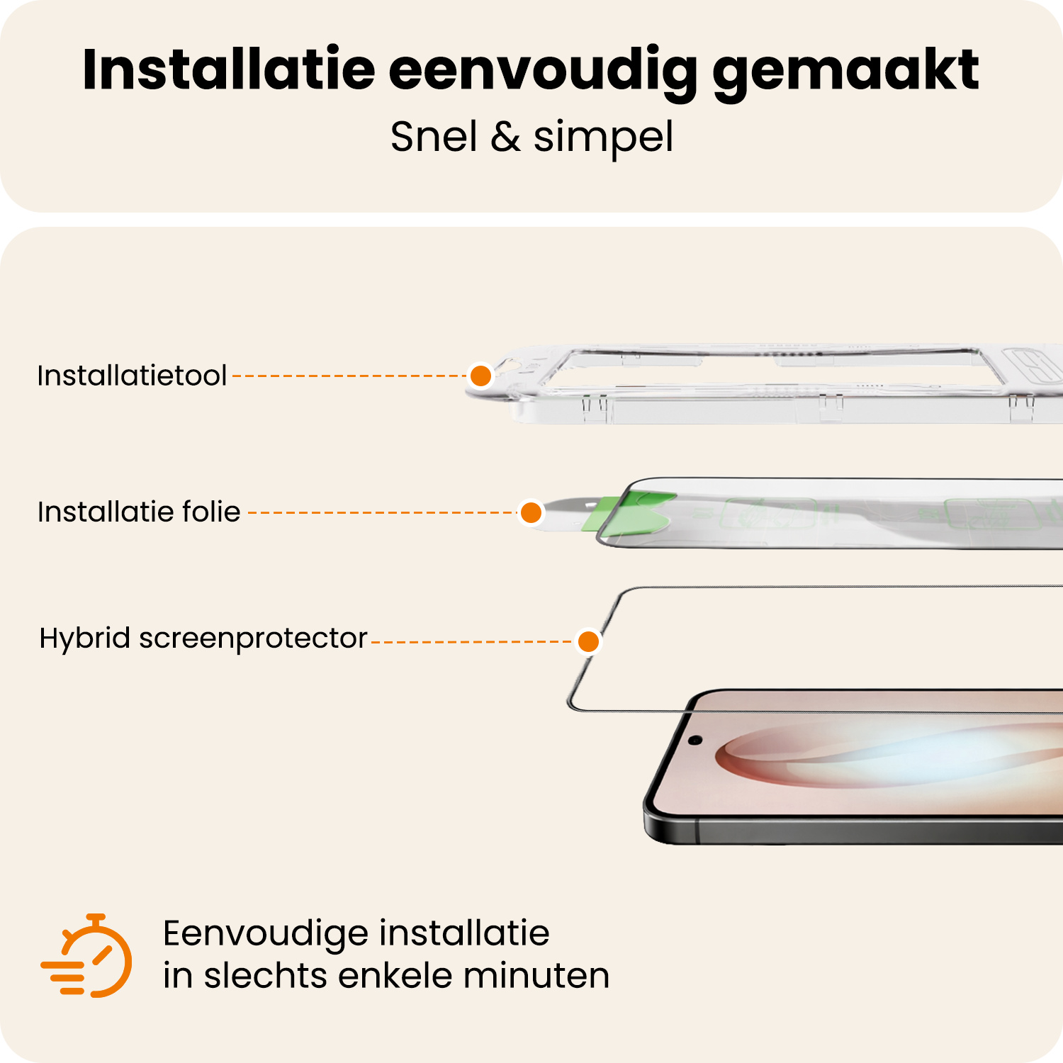 Nomfy Nomfy Samsung Galaxy S26 Hybrid Screenprotector - 3 PACK