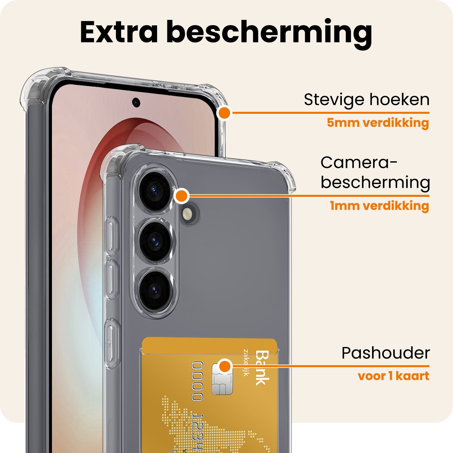 Nomfy Nomfy Samsung Galaxy S26 Hoesje Pashouder Met Screenprotector