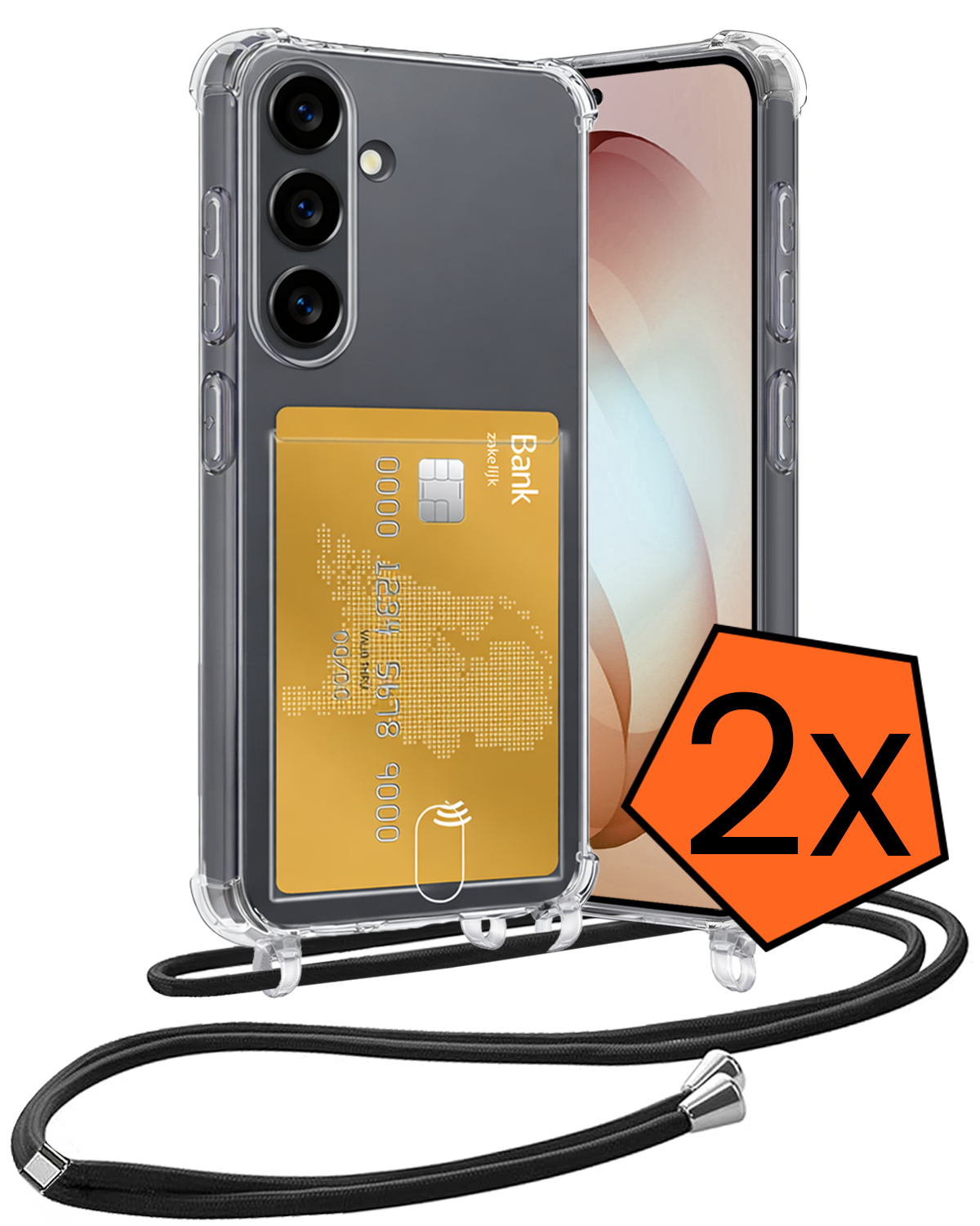 Nomfy Nomfy Samsung Galaxy S26 Hoesje Pashouder met Koord - 2 PACK