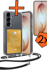 Nomfy Nomfy Samsung Galaxy S26 Hoesje Pashouder met Koord Met 2x Screenprotector