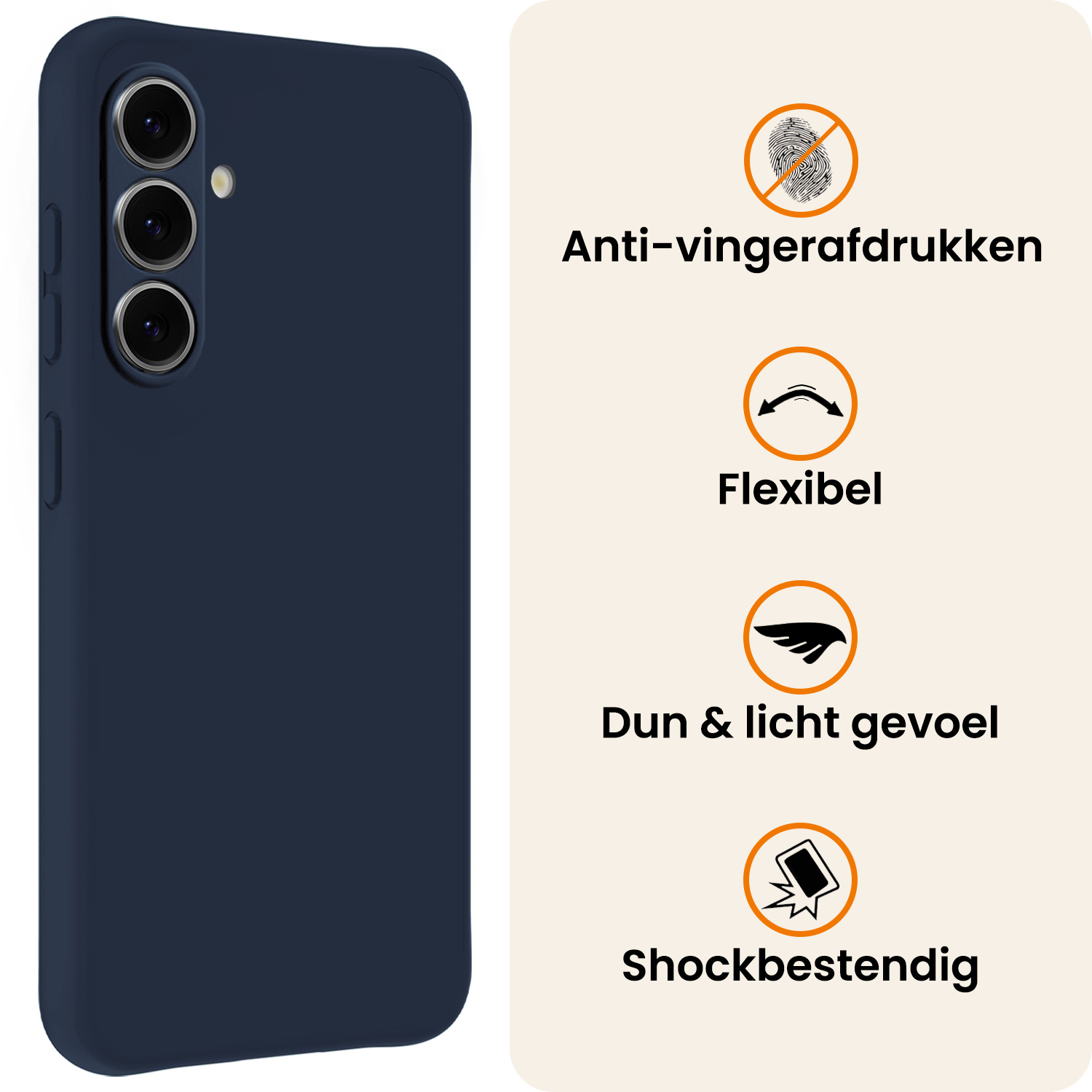 Nomfy Nomfy Samsung Galaxy S26 Hoesje Siliconen - Donkerblauw - 2 PACK