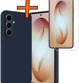 Nomfy Nomfy Samsung Galaxy S26 Hoesje Siliconen Met Screenprotector - Donkerblauw