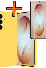 Nomfy Nomfy Samsung Galaxy S26 Hoesje Siliconen Met Screenprotector - Geel