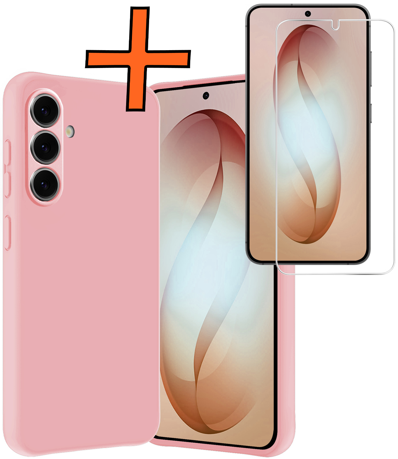 Nomfy Nomfy Samsung Galaxy S26 Hoesje Siliconen Met Screenprotector - Lichtroze