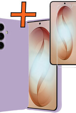 Nomfy Nomfy Samsung Galaxy S26 Hoesje Siliconen Met Screenprotector - Lila