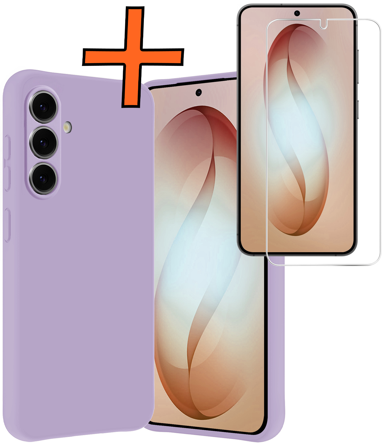 Nomfy Nomfy Samsung Galaxy S26 Hoesje Siliconen Met Screenprotector - Lila