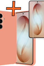 Nomfy Nomfy Samsung Galaxy S26 Hoesje Siliconen Met Screenprotector - Perzik