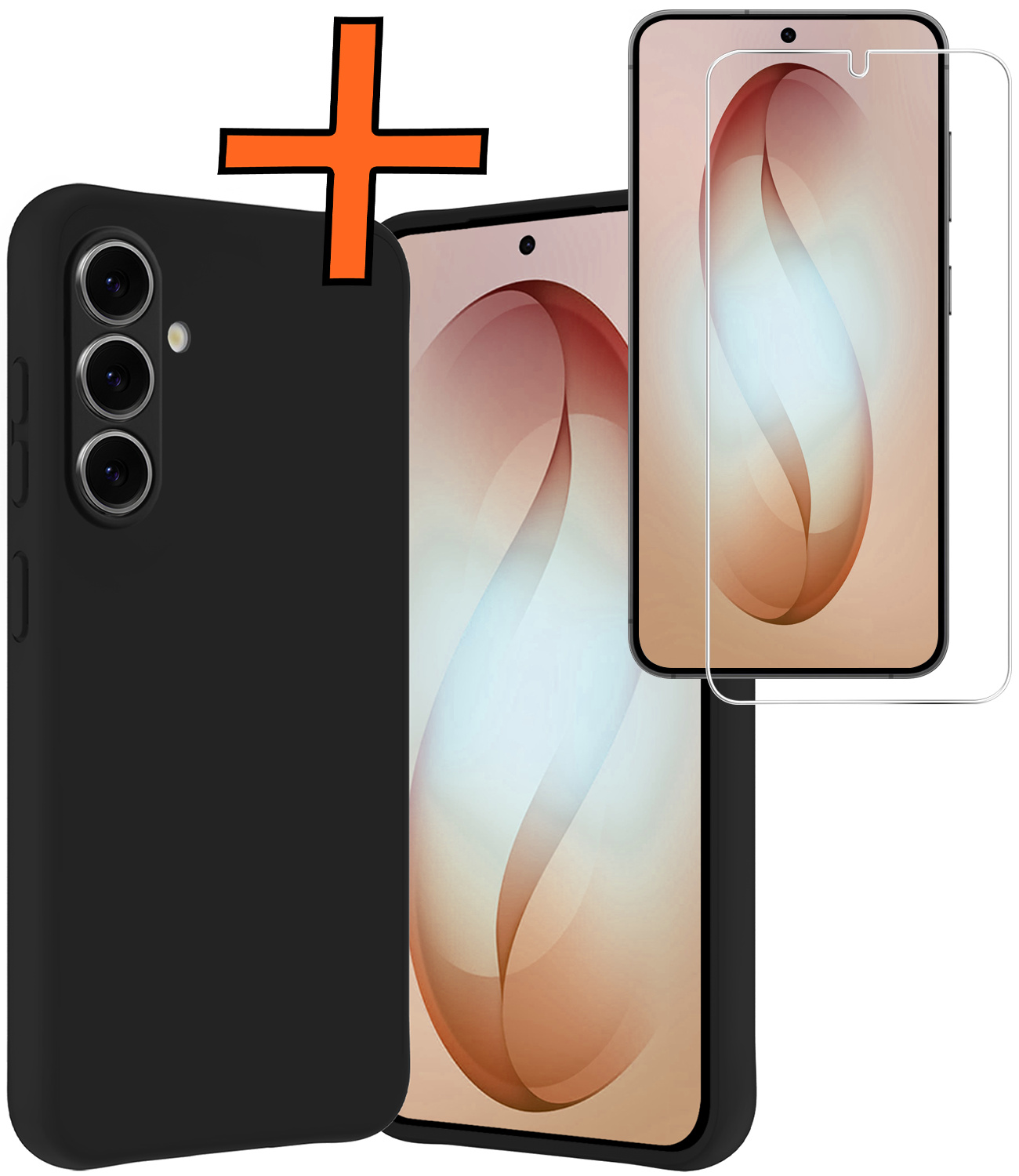 Nomfy Nomfy Samsung Galaxy S26 Hoesje Siliconen Met Screenprotector - Zwart